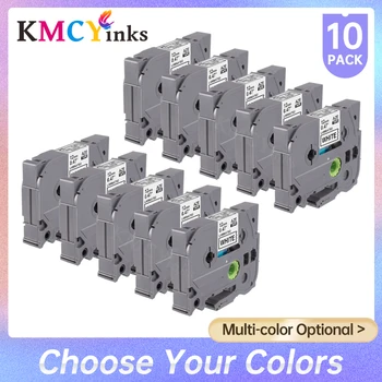 KMCYinks Разноцветные Ленты 10PK 12mm Tze231 Лента для этикеток Совместима с сенсорным принтером Brother P Tze Ленты Tze-231 TZe 631 TZe131