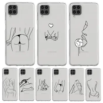 love Black Sexy Line Art Girl Чехол для телефона Samsung Galaxy A13 A51 A71 A21S A12 A11 A31 A52 A41 A23 A53 A73 A32 5G A03S Чехол