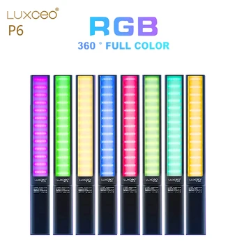 LUXCEO P6 RGB LED Video Light 2500K-6500K Photo Light RA ≥ 95 Красочная Фотозаряжаемая батарея 10000 мАч Полноцветное Заполняющее Освещение