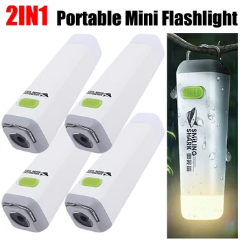 Mini Ultra Helle LED Taschenlampen USB Lade Tragbare Taschenlampen 2In1 Wasserdichte Outdoor Leistungsstarke Taschenlampe Lampe