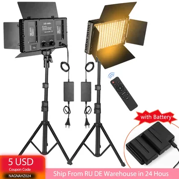 Nagnahz U800 + Светодиодная Лампа для Видеосъемки, Лампа для Фотостудии, Двухцветная 2500 K-8500k с Регулируемой Яркостью, со Штативом, Пульт дистанционного управления для Видеозаписи Para