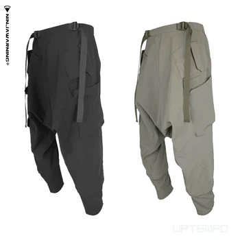 Ninjawarning Сверхширокий шнурок, трансформируемые брюки-карго с заниженной промежностью, водоотталкивающая техническая одежда ninjawear в японском стиле