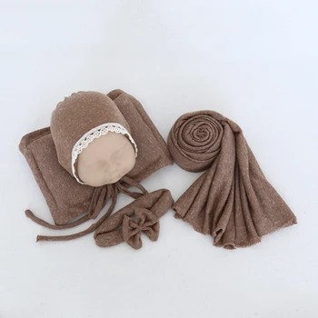 P & W Новая цветная накидка в горошек + подушка + Шляпа + лента для волос для новорожденных, комплект из четырех предметов для съемочного реквизита