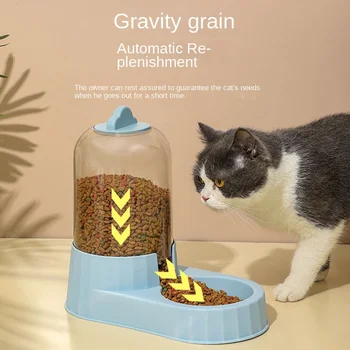 Pet Smart Автоматическая кормушка для пополнения запасов для домашних животных Террариумные миски Миски для собак Аксессуары для щенков Gravity Grain Cat Кошачий фонтан