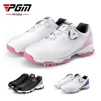 PGM 2023 Подростковая водонепроницаемая обувь для гольфа с микрофиброй и быстрой шнуровкой Для мальчиков и девочек, Дышащие Нескользящие остроносые кроссовки