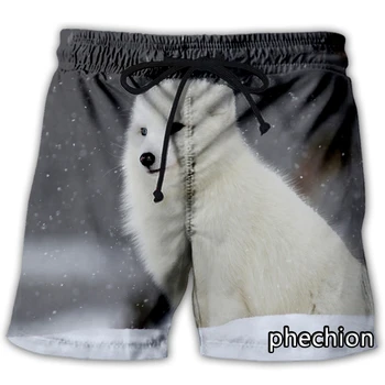 phechion, Новые мужские/женские повседневные шорты с 3D принтом Снежной лисы, модная уличная одежда, мужские свободные спортивные шорты A271
