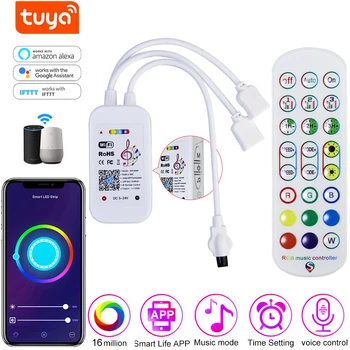 RGB Контроллер WiFi Tuya/Bluetooth/Инфракрасное Управление Для Светодиодной Ленты 12V RGB С 24/44 Клавишами Дистанционного Управления RGB Трансформатором