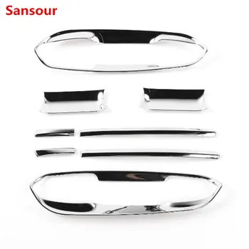 Sansour Для Ford Mustang 2015 2016 Хромированная ручка, накладка, автомобильные аксессуары, наклейка для стайлинга автомобилей