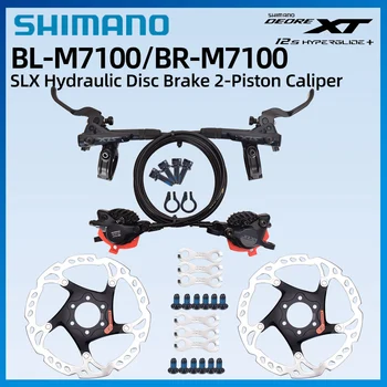 SHIMANO DEORE XT SLX M7100 2-поршневой MTB Для Горных велосипедов Гидравлический Дисковый Тормоз MTB BR BL-M7100 Тормозной ротор RT66/RT76