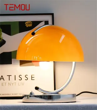 TEMOU Простая стеклянная настольная лампа в стиле постмодерн, светодиодное настольное освещение для украшения домашней спальни