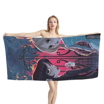 TOADDMOS Дышащее Быстросохнущее Большое пляжное полотенце с мультяшным дизайном 