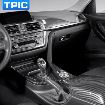 TPIC Для BMW F30 Carbon Fiber ABS Автомобильные Аксессуары Внутренняя Отделка F32 F34 F36 3GT 3Series 4er Наклейка На Панель Приборной панели Автомобиля