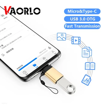 VAORLO Mini OTG Адаптер для Высокоскоростной Передачи данных Micro и Type-C USB 3.0 для Xiaomi Android Data Drive Разъем для Мыши