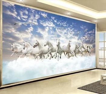 wellyu Настроил крупномасштабную фреску, костюм стереофоническое изображение, показывающее Wanma Pentium Tianmaxing пустой фон лошади обои