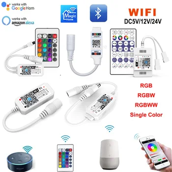 Wifi Светодиодный Контроллер Bluetooth DC5V 12V 24V RGB RGBW 2.4G Touch Android IOS ПРИЛОЖЕНИЕ Для 5050 2835 WS2811 WS2812B Светодиодная Лента Magic Home