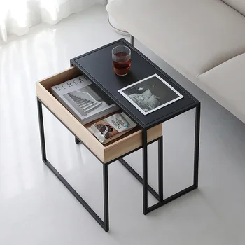 Wuli Nordic Простой диван для маленькой квартиры из кованого железа, Приставной столик, Современный Домашний Креативный ящик для хранения, журнальный столик, Приставной столик