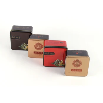 Xin Jia Yi Упаковка Квадратная маленькая жестяная коробка Производитель жестяной банки Matcha Mini Coffee Cookie Квадратная металлическая коробка Упаковка с крышкой