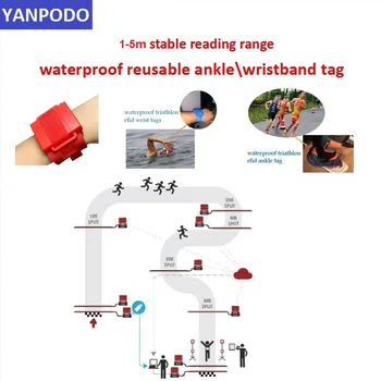 Yanpodo UHF RFID long range 1-5 м многоразовый браслет водонепроницаемая бирка для марафонского бега, чип системы хронометража плавания