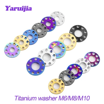 Yaruijia M6/M8/M10, 9 Пористых шайб с девятью отверстиями, Титановые прокладки с отверстиями для аксессуаров для мотоциклов