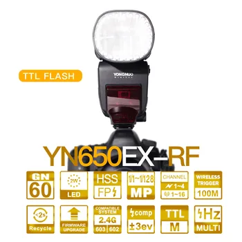 Yongnuo YN650EX-RF Беспроводная Вспышка Speedlite 24 шт. Светодиодные Лампы TTL HSS Master Slave Встроенная система 2.4G RF для Canon