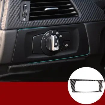 Автомобильный стайлинг для BMW M3 2007-2013 3 серии 2007-2012 3D карбоновый переключатель фар, рамка, отделка, Аксессуары для интерьера автомобиля