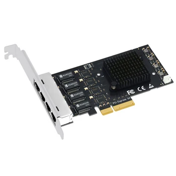 Адаптер сетевой карты PCI Express 4 Порта 2500 Мбит/с Гигабитный 10/100/1000 Мбит/с RTL8125B RJ45 Проводной Компьютерный Ключ PCIE PCI-E 2.5G LAN