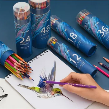 Акварельный карандаш 12/24/36/48 цветов Канцелярские принадлежности Ученические карандаши для школьных принадлежностей Цветные карандаши для кабинета рисования