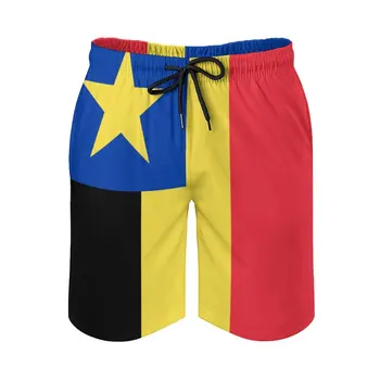 Аниме Мужские пляжные шорты Флаг генерал-губернатора Бельгийского Конго Свободные эластичные повседневные мужские шорты с графическим рисунком свободного кроя