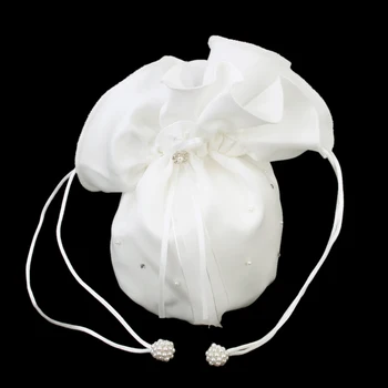 Атласная кружевная сумка подружки невесты, белые Свадебные аксессуары для новобрачных
