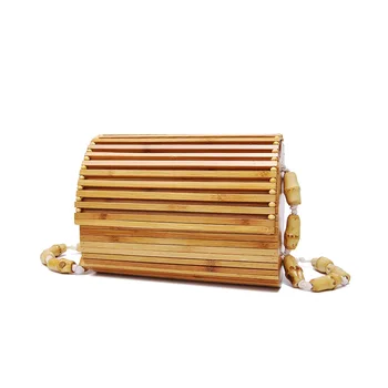 Бамбуковая сумка, модная деревянная сумка через плечо, женская летняя пляжная сумка с клапаном, женская сумка-мессенджер, высококачественная жесткая обложка в богемном стиле