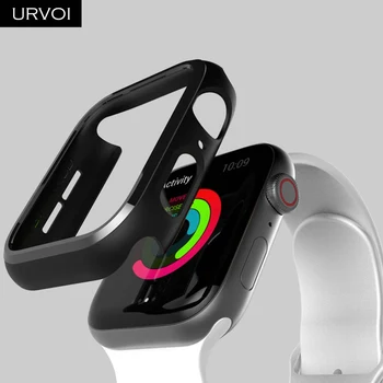 Бамперы URVOI PC для apple watch серии 6 SE 5 4 3 чехол черный чехол для iwatch slim fit протектор пластиковая рамка 40 44 мм