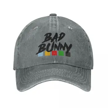 Бейсбольная кепка Bad Bunny Denim, Регулируемые ковбойские Шляпы, Женская Кепка рэпера-Реггетониста, Весенне-летняя Модная Кепка-кепка