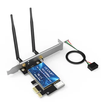 Беспроводная сетевая карта 2,4 ГГц / 5 ГГц, двухдиапазонный сетевой адаптер, Внешняя антенна, совместимая с Bluetooth, 4.0, Поддержка Windows 7/8.1/10