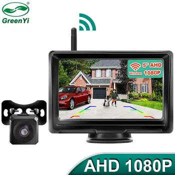 Беспроводной HD AHD 1920x1080P 5-Дюймовый 2-Канальный Автомобильный Видеорегистратор Для Парковки С Беспроводным Передатчиком AHD-Камеры Переднего Заднего Вида