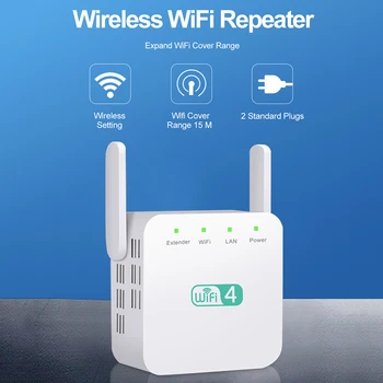 Беспроводной Repetidor WIFI Ретранслятор 300 Мбит/с Двойная Антенна Wi-Fi Усилитель Wi-Fi Удлинитель Дальнего Действия 2.4 G Усилитель Сигнала Wi-Fi