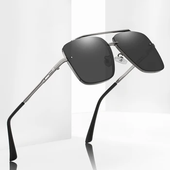 Боковое поляризованное водительское зеркало, металлические солнцезащитные очки с двойным лучом, мужское наружное антибликовое TAC поляризованное зеркало, мужские очки