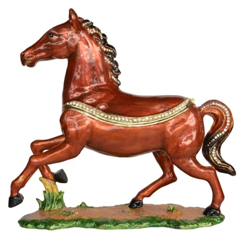 Большая коробка для безделушек в виде лошади, Металлическая статуэтка, Органайзеры для украшений, Домашний декор, столешница