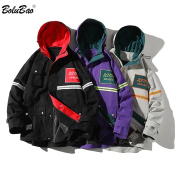 Бренд BOLUBAO, мужские модные куртки, весенняя новинка, мужская куртка с буквенным принтом, дикая куртка, уличный тренд, куртка с капюшоном, пальто, мужские