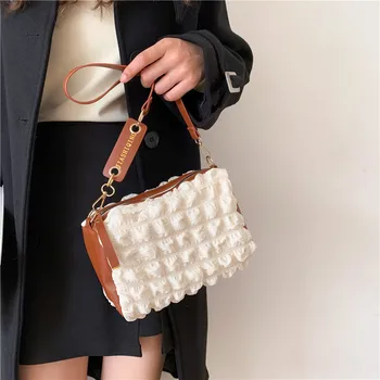 Брендовая Дизайнерская хлопковая женская сумка через плечо Модная простая сумка Маленькая квадратная сумка через плечо