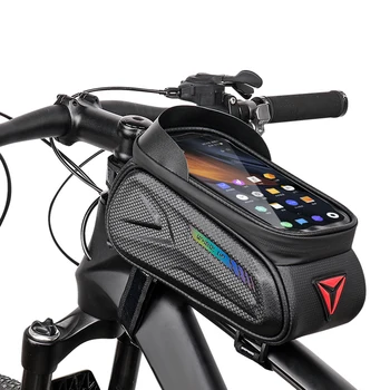 Велосипедная сумка с верхней трубкой EVA, водонепроницаемая сумка для велосипедной балки со светоотражающей полосой, сумка для велосипедной рамы, велосипедная сумка для велосипеда по горной дороге