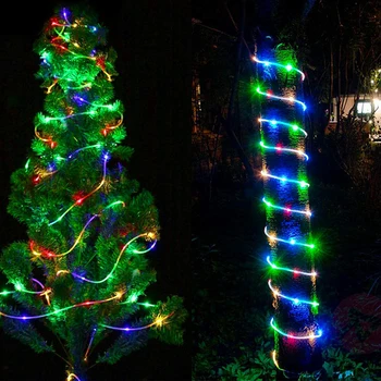 Веревочная лента, солнечная светодиодная лампа IP65, водонепроницаемая трубка, Сказочные струны, Уличный сад, Рождественская гирлянда, световой забор, декор