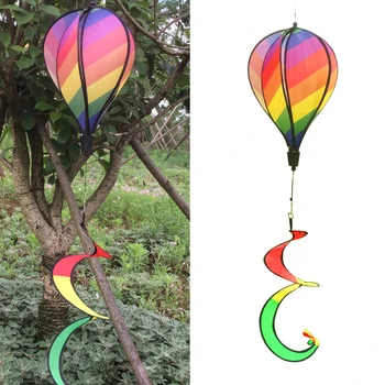 Ветрозащитный носок в радужную полоску с воздушным шаром, вращающийся на открытом воздухе, декор для сада и двора