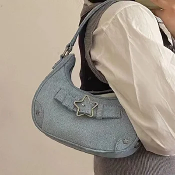 Винтажные синие джинсовые стеганые Женские сумки через плечо, сумки Дизайнерского бренда, роскошные Джинсы, сумка-мессенджер, Женский кошелек