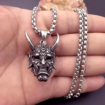 Властный Гнев Демона, ожерелье с черепом для мужчин, Винтажные ожерелья со скелетом в стиле Готик-панк, Хип-хоп, Рок, Байкер, Креативный подарок B306