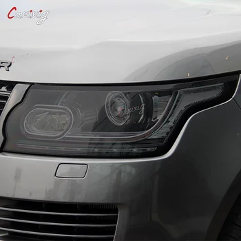 Восстановление защитной пленки для автомобильных фар, 2 предмета, Прозрачная Черная наклейка из ТПУ для Range Rover Vogue L405 2013-2020 Аксессуары