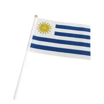 Высококачественный Уругвайский ручной сигнал, Размахивающий национальными флагами страны, Яркая Цветная цифровая Печать, Прошитая двойной строчкой