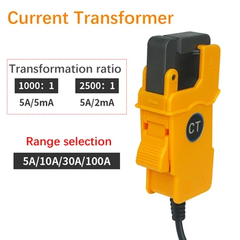 Высокоточный датчик тока переменного тока, трансформаторный осциллограф, датчик утечки, 0 мА-100,0 А