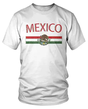 Горячая распродажа Модных мужских футболок с мексиканским флагом и гербом Мексики, изготовленных на заказ для подростков Aldult, Унисекс с цифровой печатью