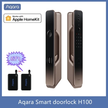 Дверной замок Aqara Smrat H100 с камерой, автоматический дверной замок, датчик освещенности корпуса, NFC Bluetooth, Разблокировка отпечатков пальцев для приложения Homekit