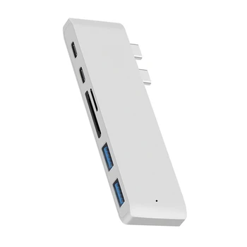 Двойной концентратор Type-C с 2 портами USB 3.0, адаптер для чтения карт памяти TF для MacBook Pro 2016 2017